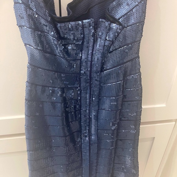 Never worn Herve Leger Navy Blue Sequin dress - Picture 2 of 6